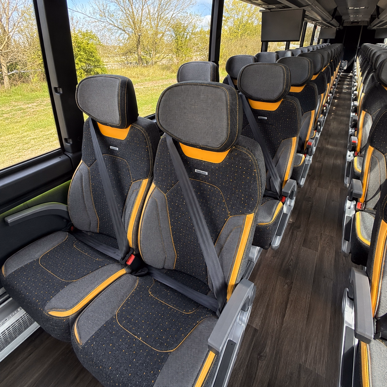 jupiter charter bus rental interior